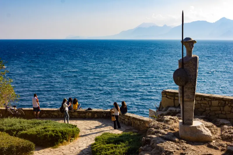 The view over Antalya bay from the cliff terrace at Karaalioğlu Park