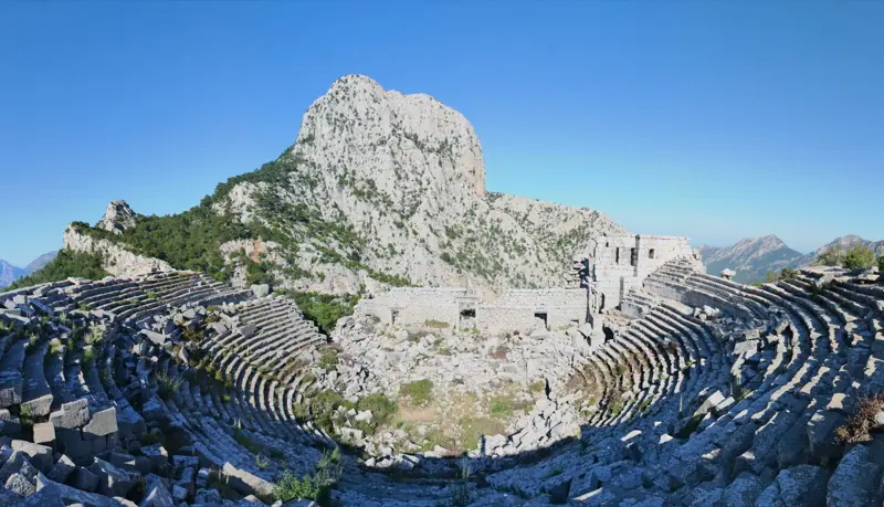 The theatre of Termessos high on the mountainside